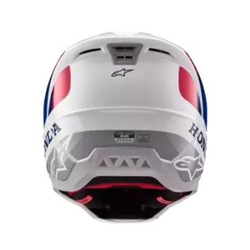 Casque Alpinestars S-M5 Honda Blanc Bleu Rouge Brillant