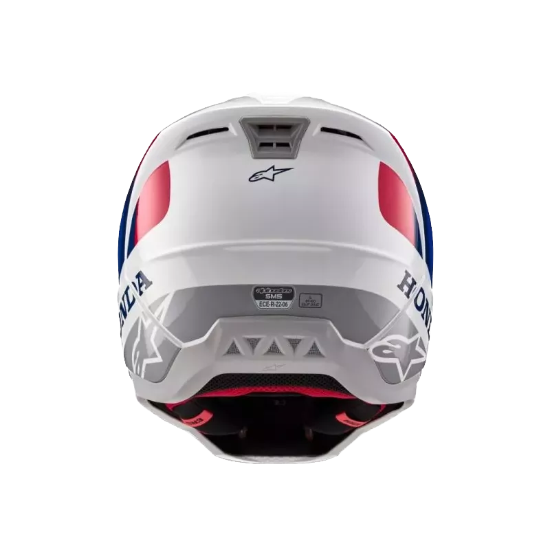 Casque Alpinestars S-M5 Honda Blanc Bleu Rouge Brillant Casque Alpinestars S-M5 Honda Blanc Bleu Rouge Brillant