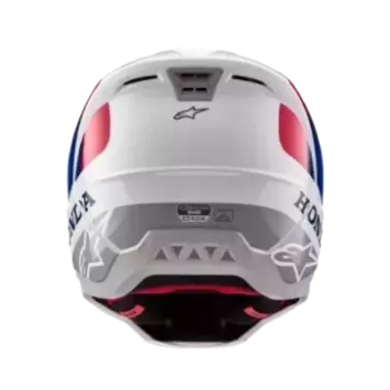 Casque Alpinestars S-M5 Honda Blanc Bleu Rouge Brillant