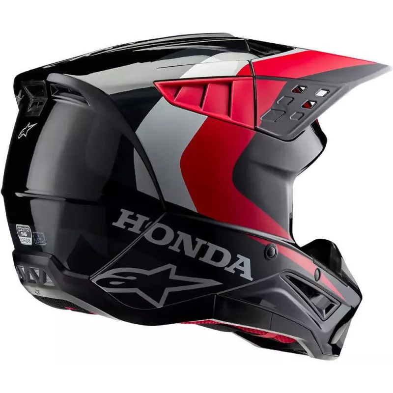 Casque Alpinestars S-M5 Honda Blanc Bleu Rouge Brillant Casque Alpinestars S-M5 Honda Blanc Bleu Rouge Brillant
