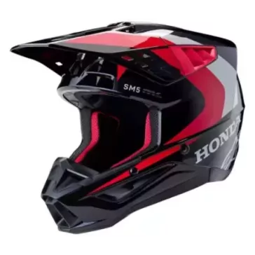 Casque Alpinestars S-M5 Honda Blanc Bleu Rouge Brillant