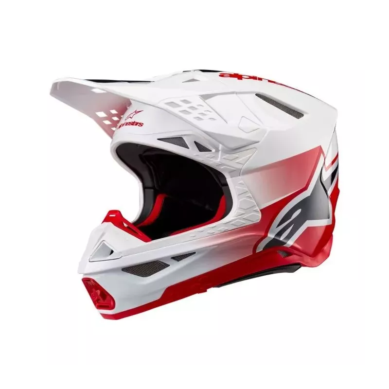 Casque Alpinestars S-M10 Unite Rouge Blanc Brillant