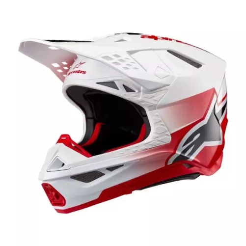 Casque Alpinestars S-M10 Unite Rouge Blanc Brillant