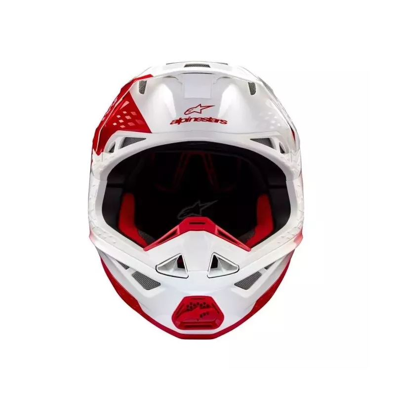 Casque Alpinestars S-M10 Unite Rouge Blanc Brillant Casque Alpinestars S-M10 Unite Rouge Blanc Brillant