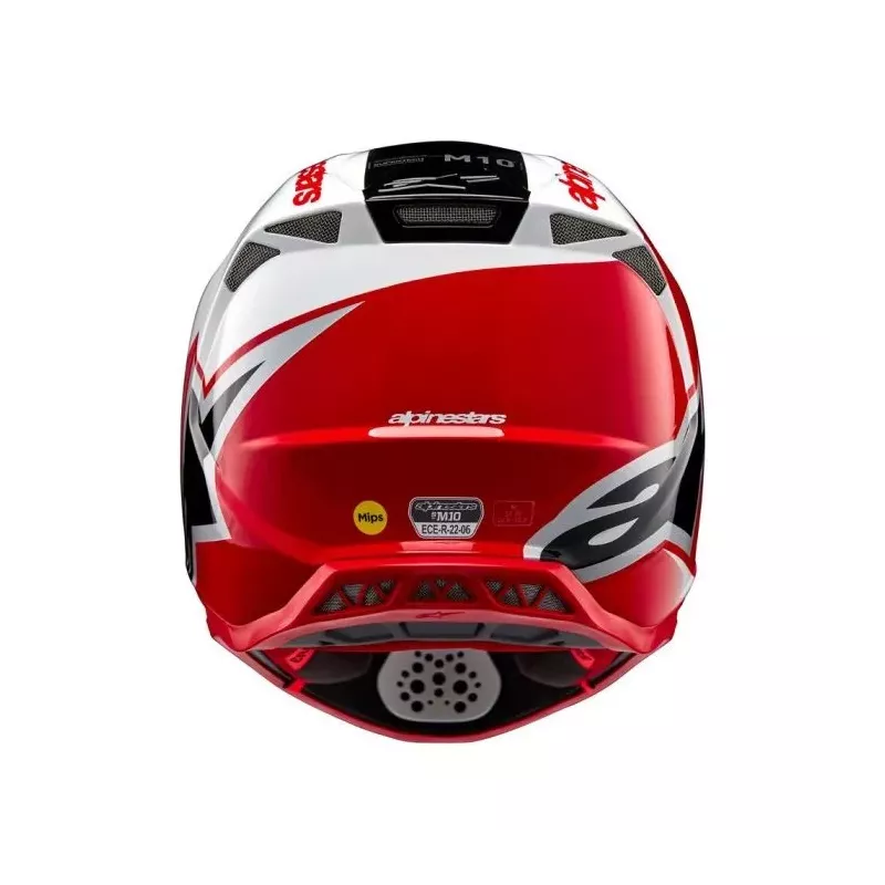 Casque Alpinestars S-M10 Unite Rouge Blanc Brillant Casque Alpinestars S-M10 Unite Rouge Blanc Brillant