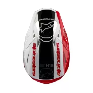 Casque Alpinestars S-M10 Unite Rouge Blanc Brillant