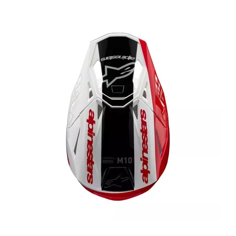 Casque Alpinestars S-M10 Unite Rouge Blanc Brillant Casque Alpinestars S-M10 Unite Rouge Blanc Brillant