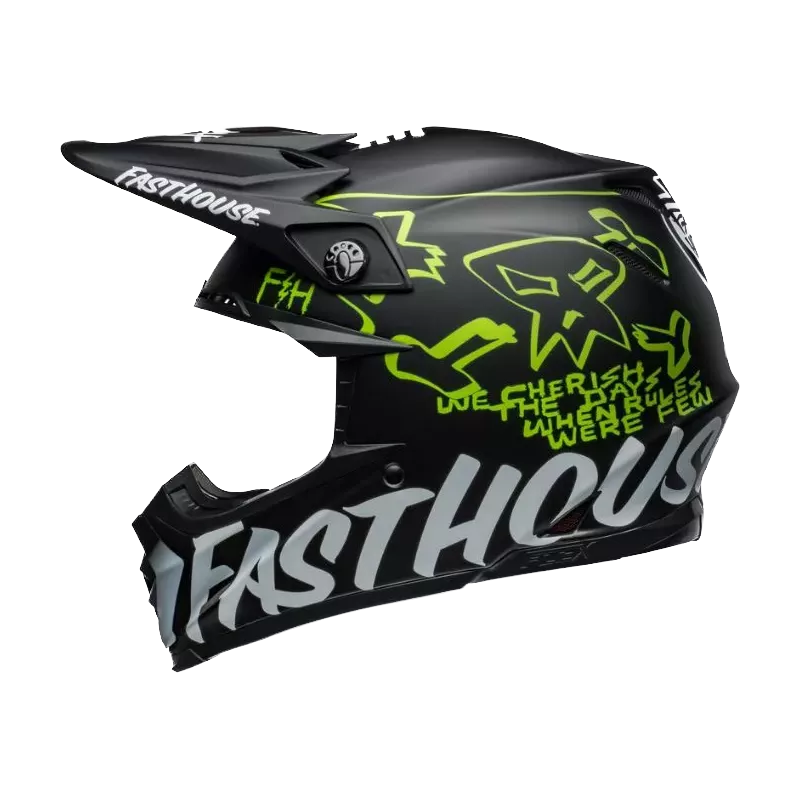 Casque BELL Moto 9S Flex Fasthouse MC Core Matte Noir Jaune