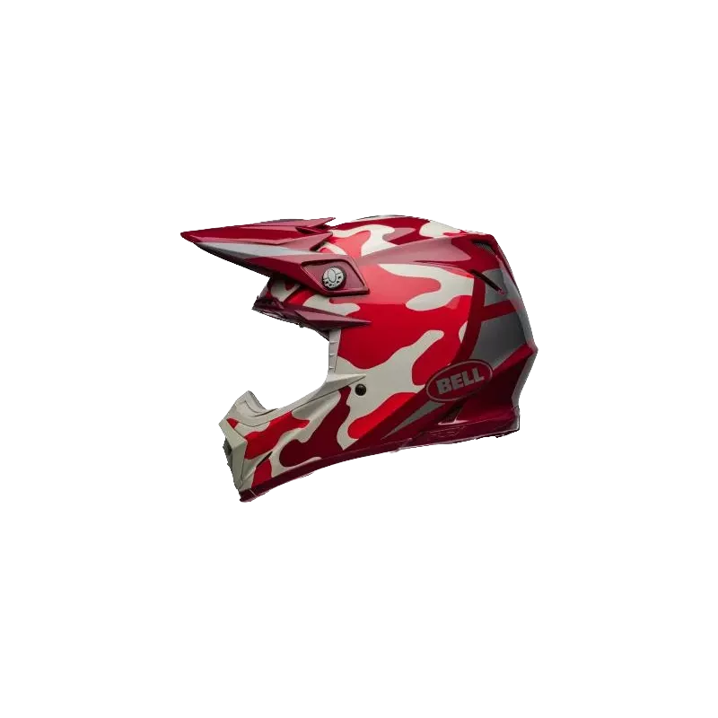 Casque BELL Moto 9S Flex Ferrandis Méchant Gloss Rouge Argent Casque BELL Moto 9S Flex Ferrandis Méchant Gloss Rouge Argent