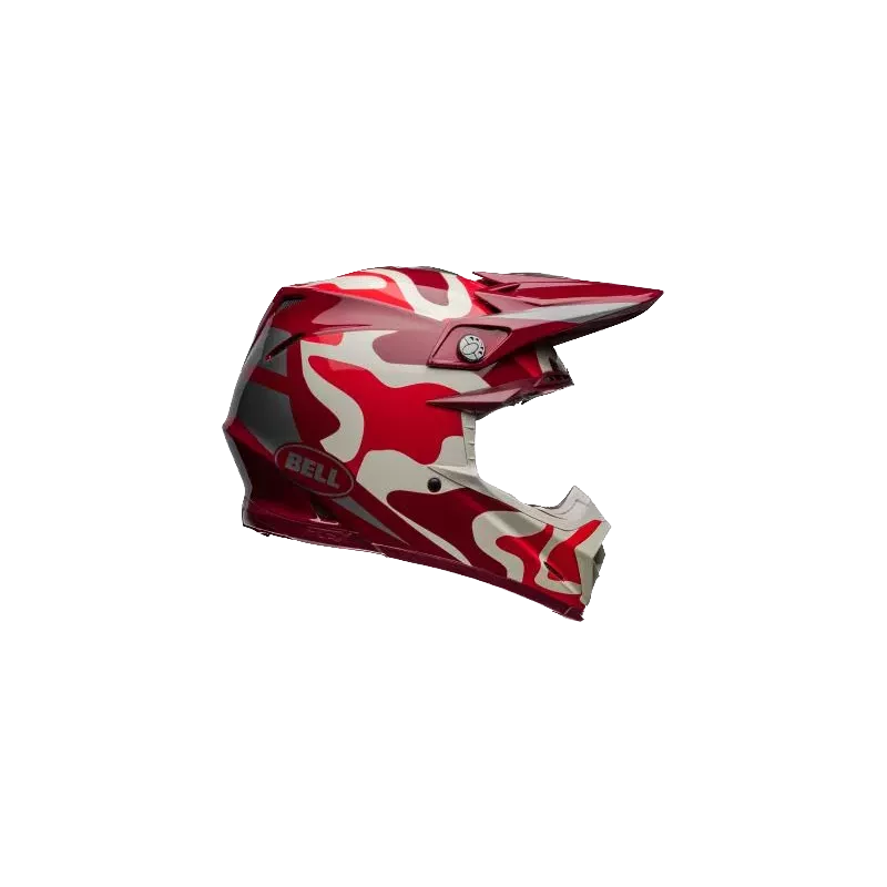 Casque BELL Moto 9S Flex Ferrandis Méchant Gloss Rouge Argent Casque BELL Moto 9S Flex Ferrandis Méchant Gloss Rouge Argent