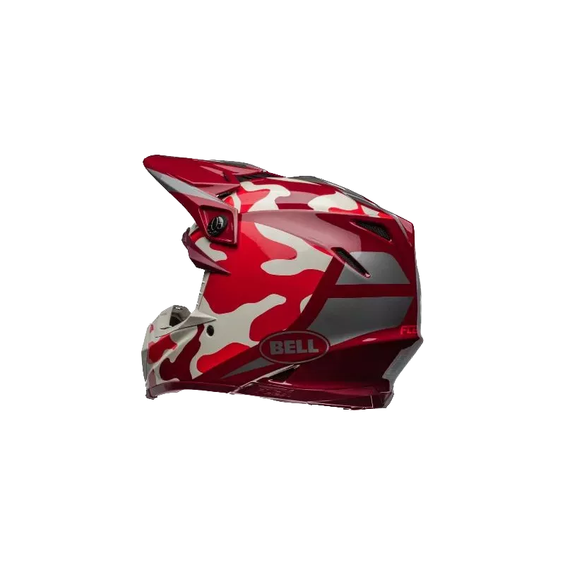 Casque BELL Moto 9S Flex Ferrandis Méchant Gloss Rouge Argent Casque BELL Moto 9S Flex Ferrandis Méchant Gloss Rouge Argent