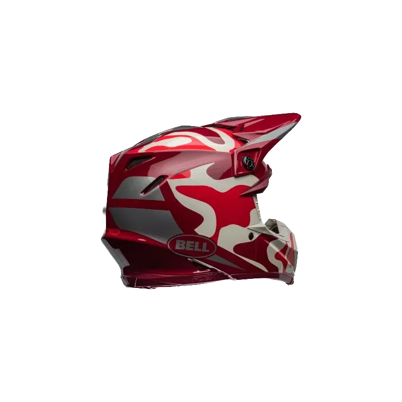 Casque BELL Moto 9S Flex Ferrandis Méchant Gloss Rouge Argent Casque BELL Moto 9S Flex Ferrandis Méchant Gloss Rouge Argent
