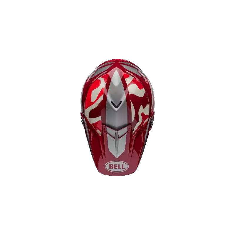 Casque BELL Moto 9S Flex Ferrandis Méchant Gloss Rouge Argent Casque BELL Moto 9S Flex Ferrandis Méchant Gloss Rouge Argent