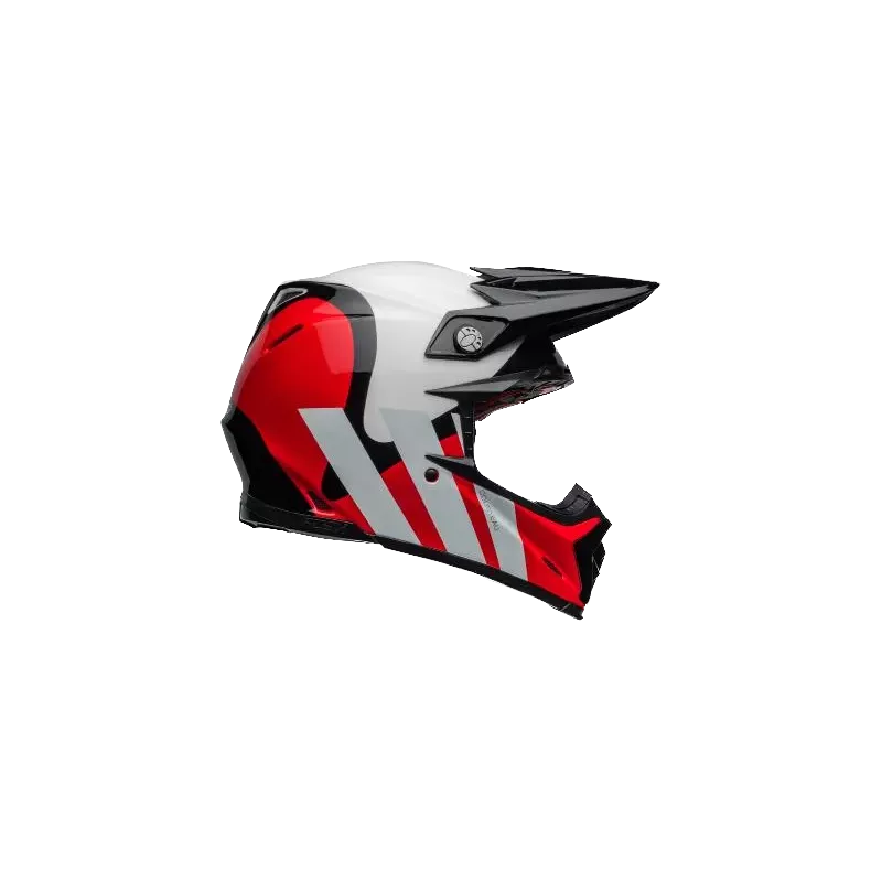 Casque BELL Moto 9S Flex Hello Cousteau Stripes Gloss Blanc Rouge Casque BELL Moto 9S Flex Hello Cousteau Stripes Gloss Blanc Rouge