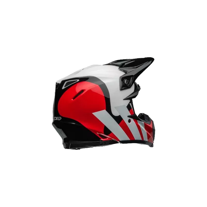Casque BELL Moto 9S Flex Hello Cousteau Stripes Gloss Blanc Rouge Casque BELL Moto 9S Flex Hello Cousteau Stripes Gloss Blanc Rouge