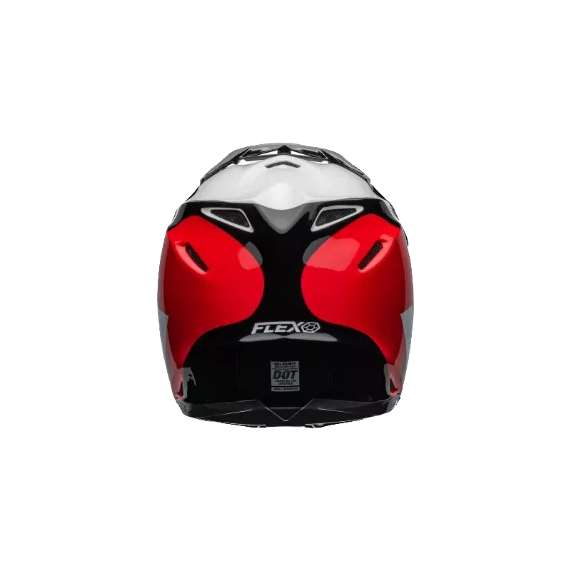Casque BELL Moto 9S Flex Hello Cousteau Stripes Gloss Blanc Rouge Casque BELL Moto 9S Flex Hello Cousteau Stripes Gloss Blanc Rouge