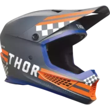 Casque THOR Sector 2 Carve Helmet Grey Orange Blue