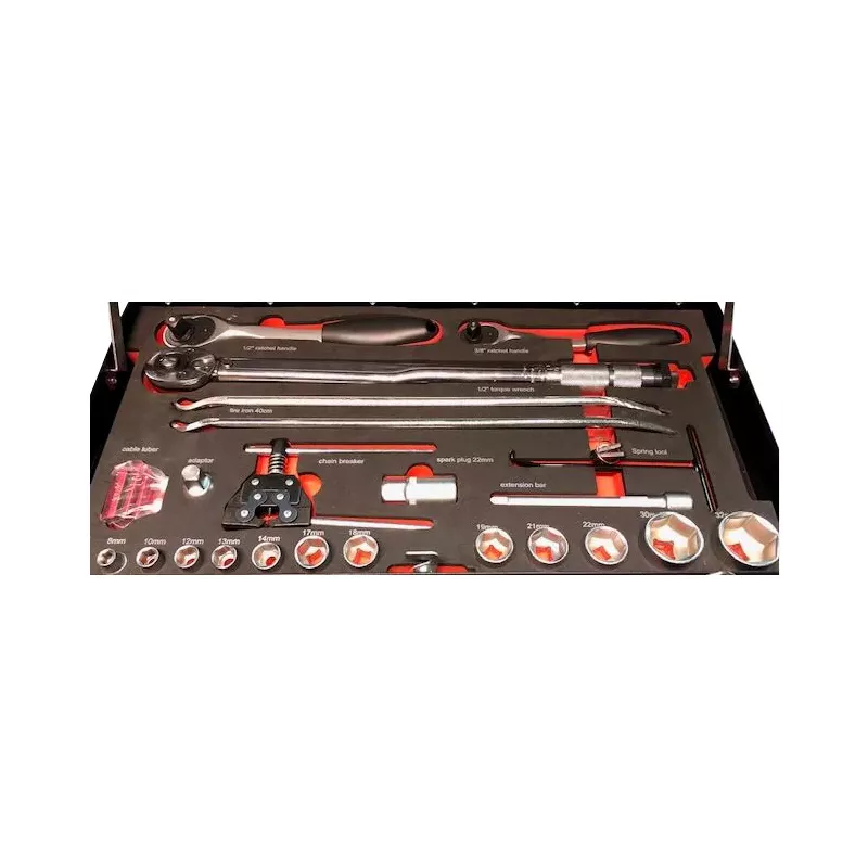 Caisse Ã  outils MX Toolbox complÃ¨te spÃ©ciale moto 65 Ã©lÃ©ments