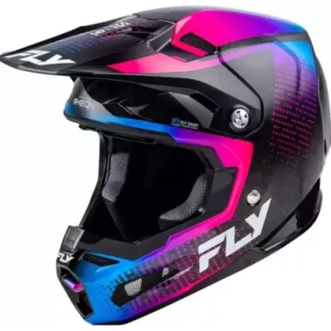 Casque FLY RACING Formula S Carbon Protocol - noir carbone/bleu/rose