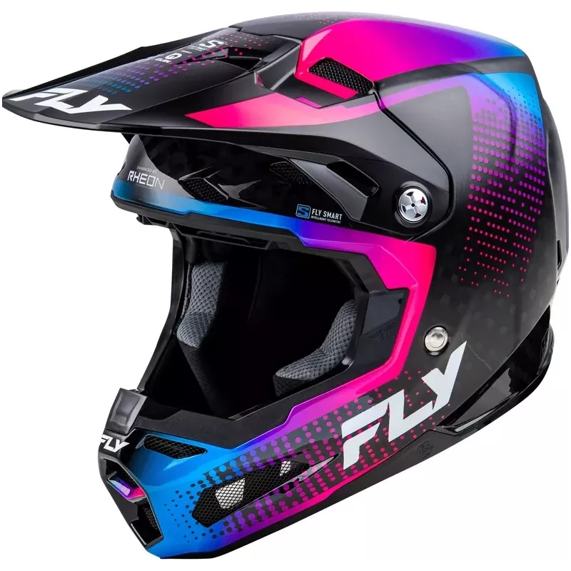 Casque FLY RACING Formula S Carbon Protocol - noir carbone/bleu/rose