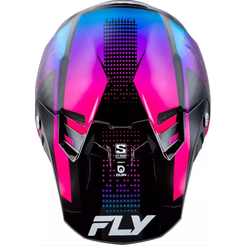 Casque FLY RACING Formula S Carbon Protocol - noir carbone/bleu/rose