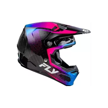 Casque FLY RACING Formula S Carbon Protocol - noir carbone/bleu/rose