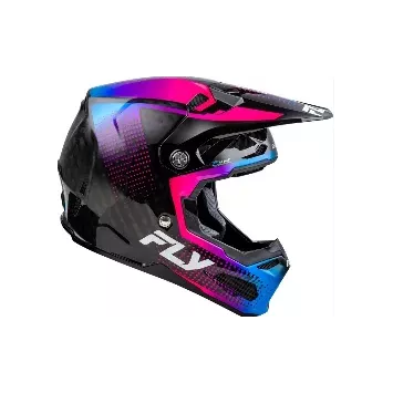 Casque FLY RACING Formula S Carbon Protocol - noir carbone/bleu/rose