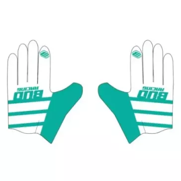 Gants BUD SX Lite Lazer Aqua Blanc