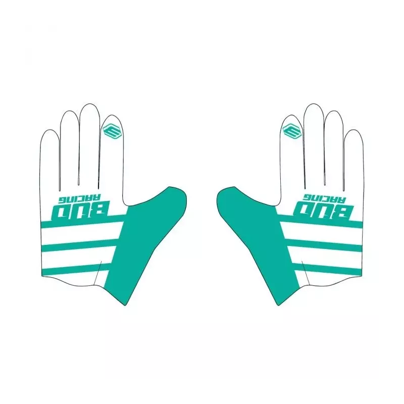 Gants BUD SX Lite Lazer Aqua Blanc