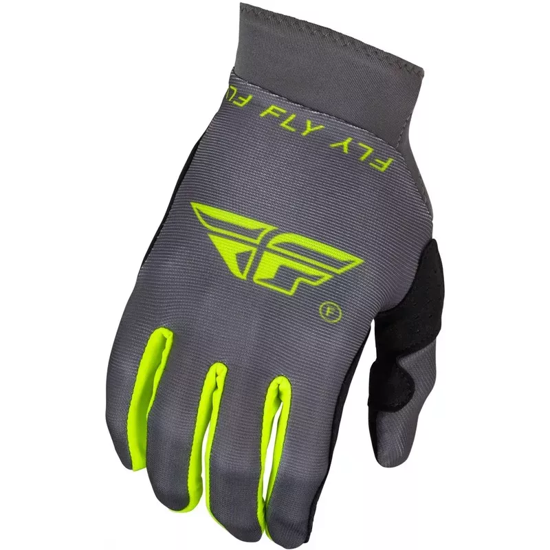 FLY RACING Gants FLY RACING Pro Lite gris / jaune fluo