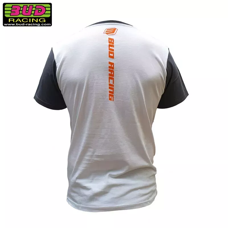 Tee shirt BUD RACING B LOGO SS pocket blanc gris