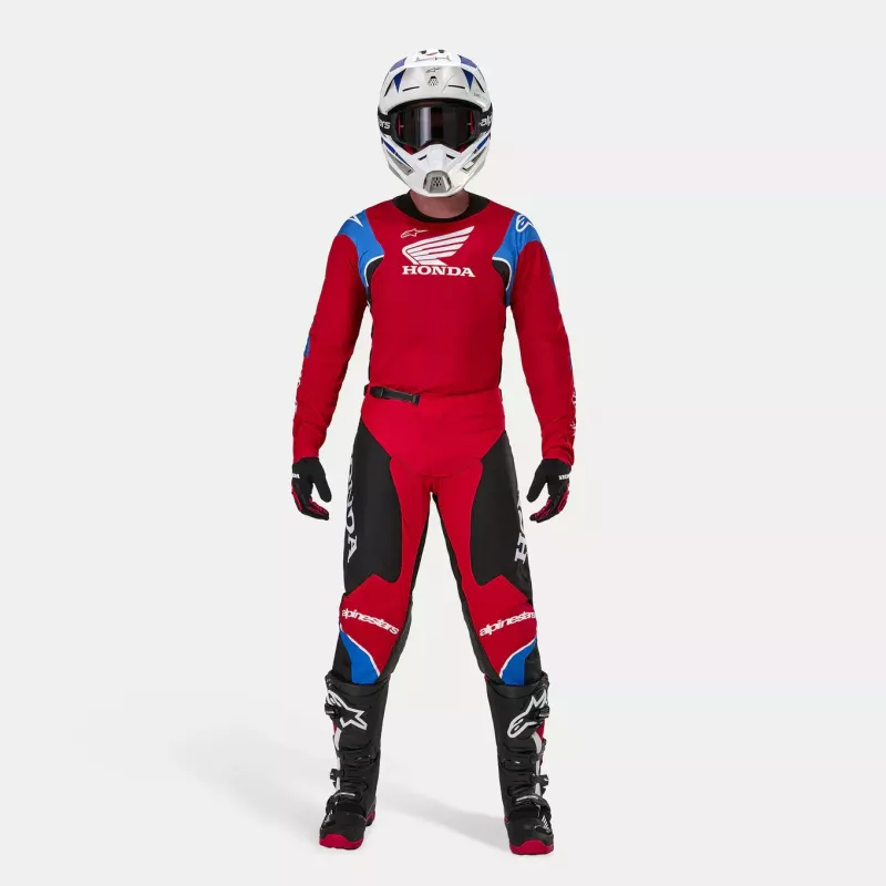 Tenue Complète Alpinestars HONDA Racer ICONIC Blanc Bleu Rouge