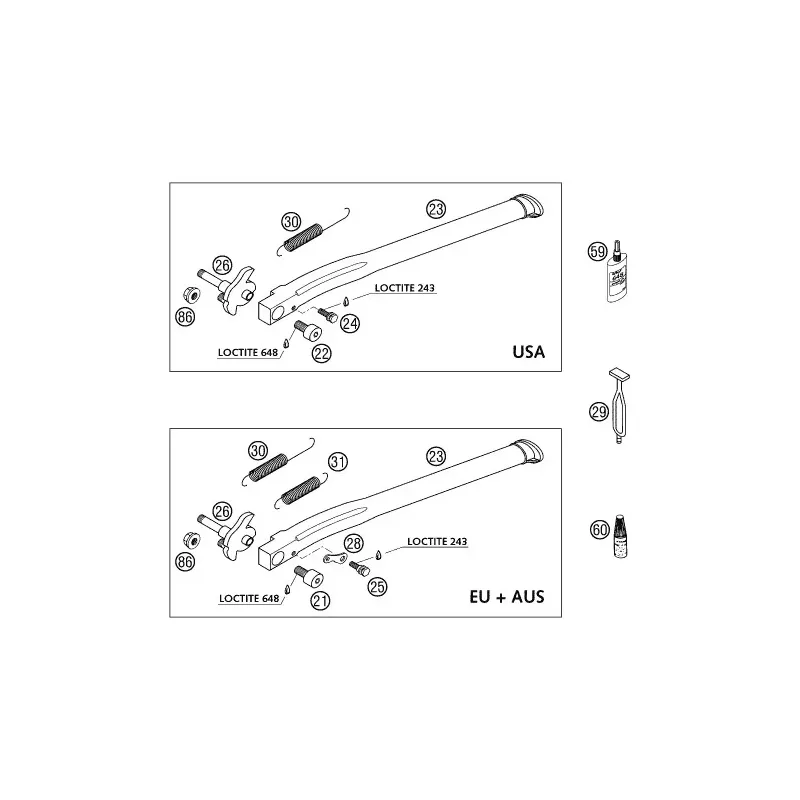 ressort bequille KTM EXC/F 98-06 n°31