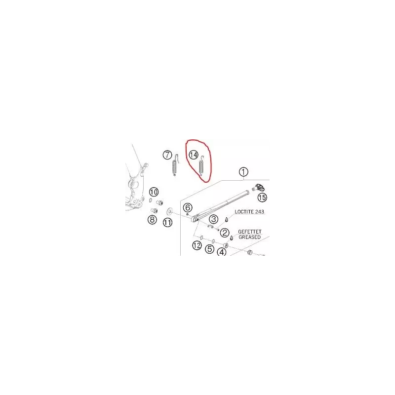 ressort bequille KTM EXC/F 07-16 n°14