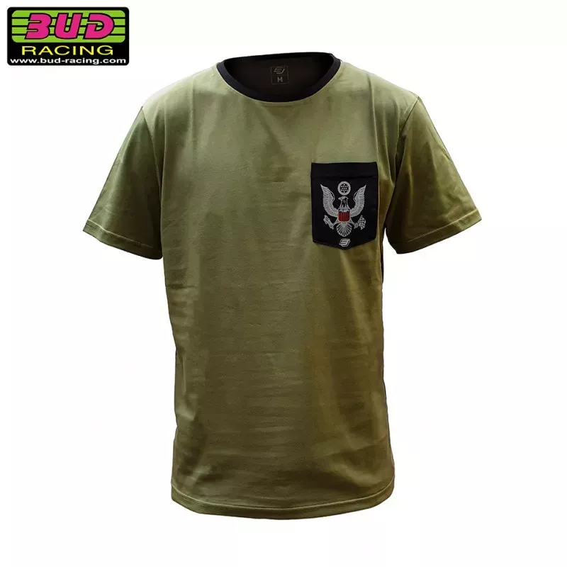 Tee shirt BUD RACING PATRIOT pocket vert noir