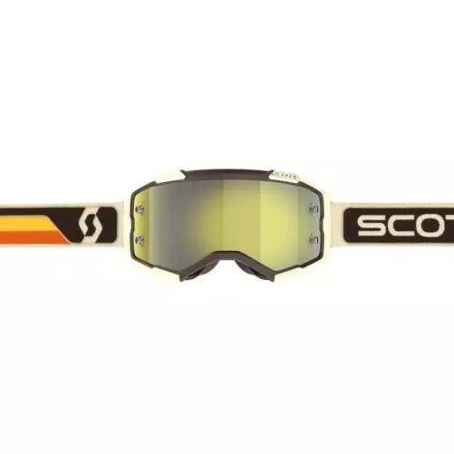Masque Scott Fury Marron Beige Ecran Yellow Chrome