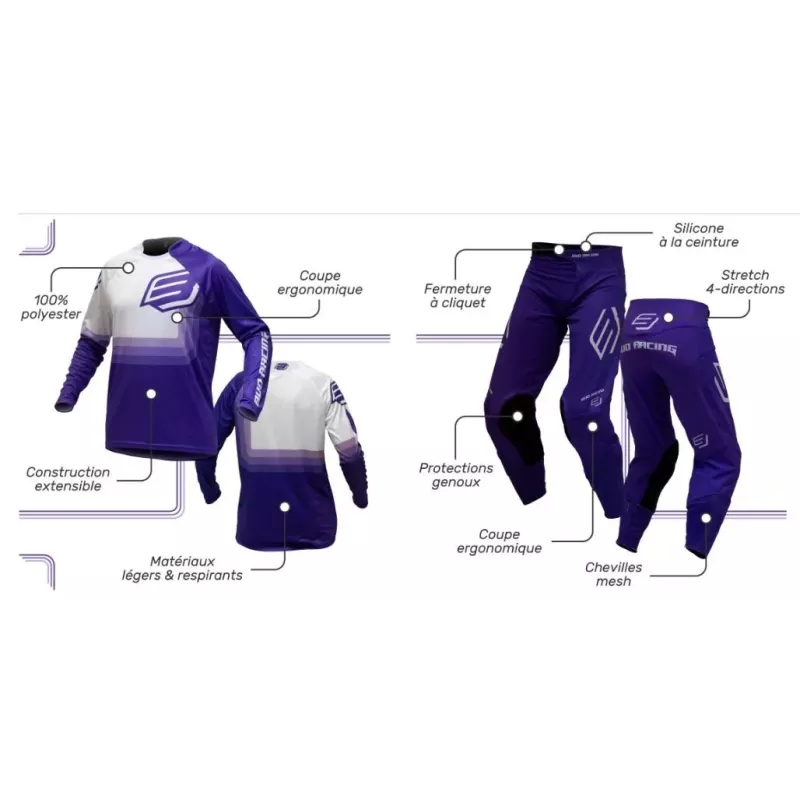 Tenue Bud 95' violet blanc