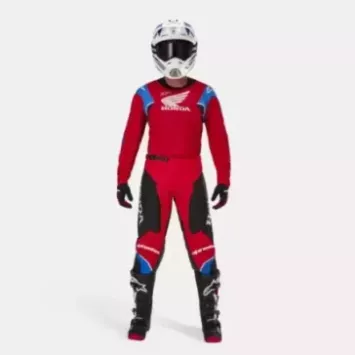 Tenue Complète Alpinestars HONDA Racer ICONIC Blanc Bleu Rouge