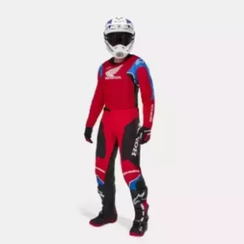Tenue Complète Alpinestars HONDA Racer ICONIC Blanc Bleu Rouge