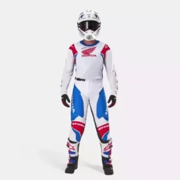 Tenue Complète Alpinestars HONDA Racer ICONIC Blanc Bleu Rouge