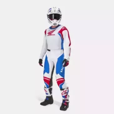 Tenue Complète Alpinestars HONDA Racer ICONIC Blanc Bleu Rouge