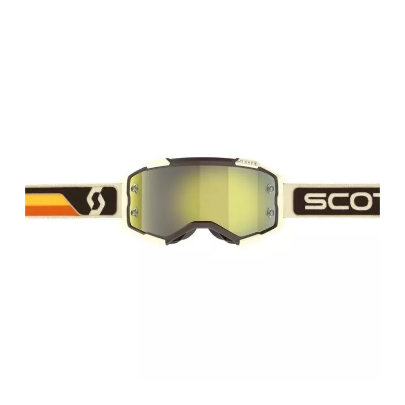 Masque Scott Fury Marron Beige Ecran Yellow Chrome Masque Scott Fury Marron Beige Ecran Yellow Chrome