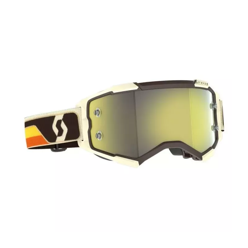 Masque Scott Fury Marron Beige Ecran Yellow Chrome Masque Scott Fury Marron Beige Ecran Yellow Chrome