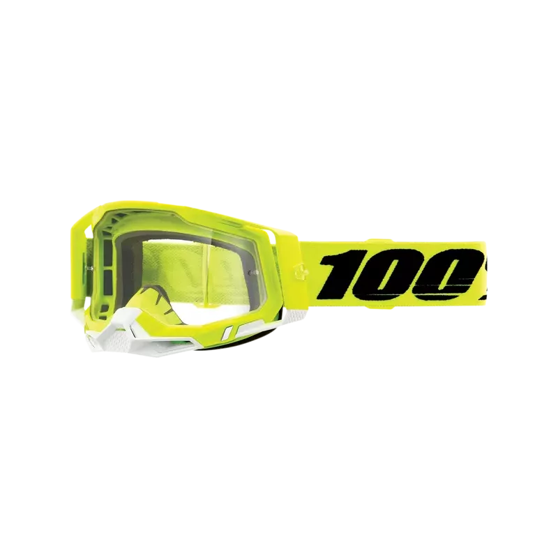 Masque 100% RACECRAFT 2 Yellow écran transparent