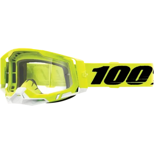 Masque 100% RACECRAFT 2 Yellow écran transparent