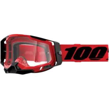 Masque 100% RACECRAFT 2 Red écran transparent