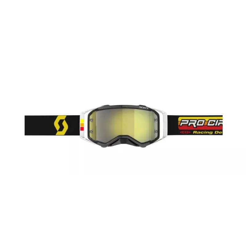 Masque Scott Prospect Pro Circuit Noir Blanc Ecran Jaune Chrome