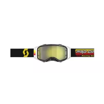 Masque Scott Prospect Pro Circuit Noir Blanc Ecran Jaune Chrome Edition limited