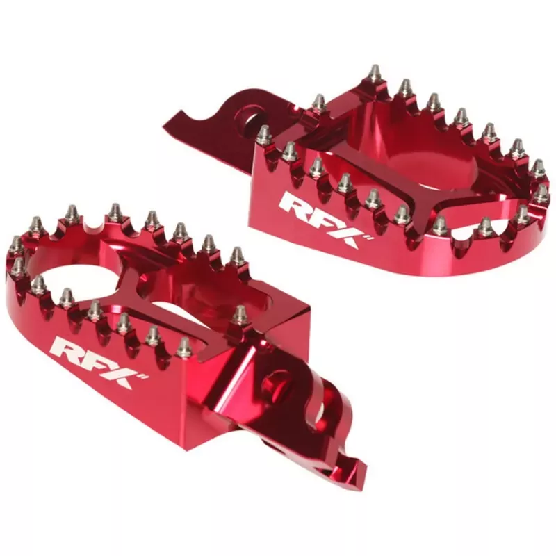 repose pieds RFX alu rouge KTM SX/F 23-24 et EXC/F 24, HVA TC/FC 23-24, TE/FE 24, GASGAS MC/F 24 et EC/F 24
