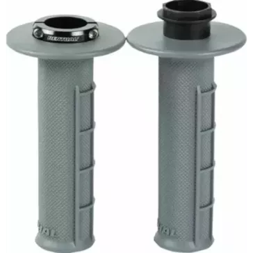 Poignées RENTHAL MX Lock-On medium - semi-gaufré G235 - couleur Noir/GRIS
